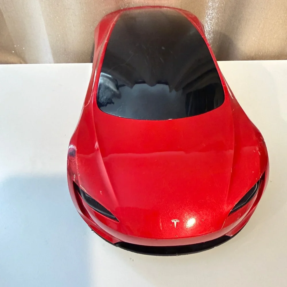 Hot Wheels RC Tesla Roadster Red Electric Sports Car Toy 1:10 Scale No Remote